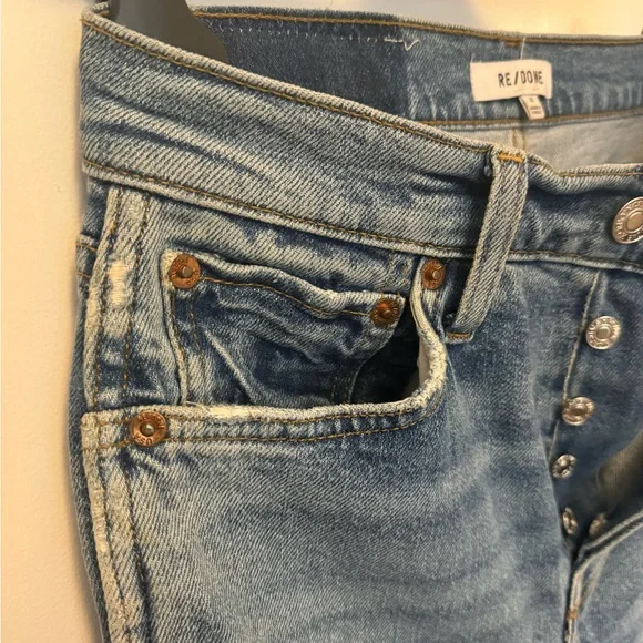 Re/Done Blue Distressed Women's Jeans - Picture 11 of 16
